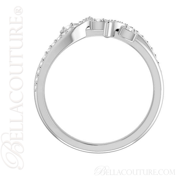 (NEW) BELLA COUTURE LILLY Fine Diamond Prong Set 14K White Gold Eternity Ring Band (1/5 CT. TW.)