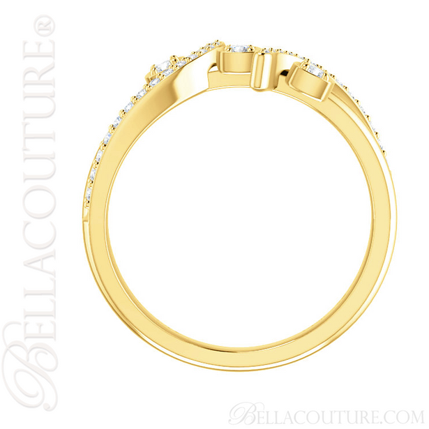 (NEW) BELLA COUTURE LILLY Fine Diamond Prong Set 14K Yellow Gold Eternity Ring Band (1/5 CT. TW.)
