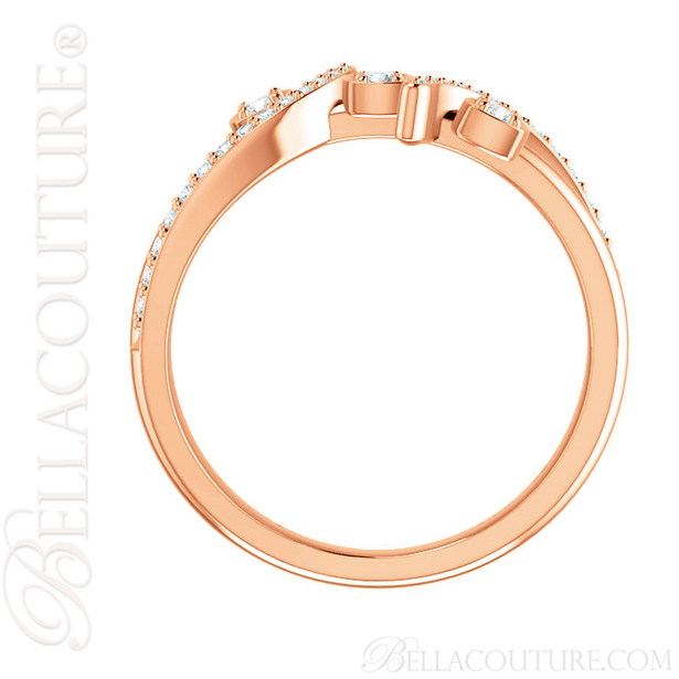 (NEW) BELLA COUTURE LILLY Fine Diamond Prong Set 14K Rose Gold Eternity Ring Band (1/5 CT. TW.)