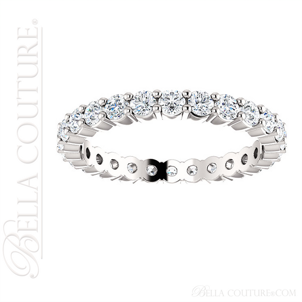 (NEW) BELLA COUTURE La NORA Fine Diamond Prong Set PLATINUM™ Eternity Ring Band (1 CT. TW.)