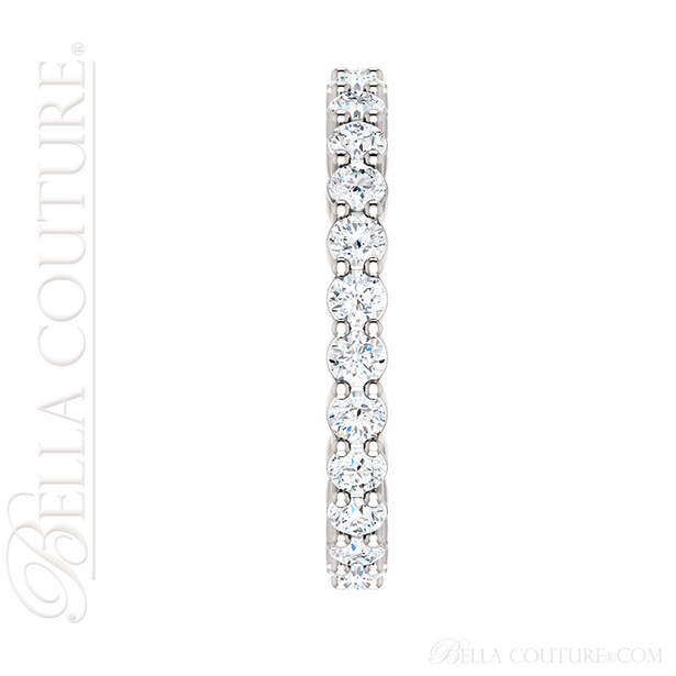 (NEW) BELLA COUTURE La NORA Fine Diamond Prong Set PLATINUM™ Eternity Ring Band (1 CT. TW.)