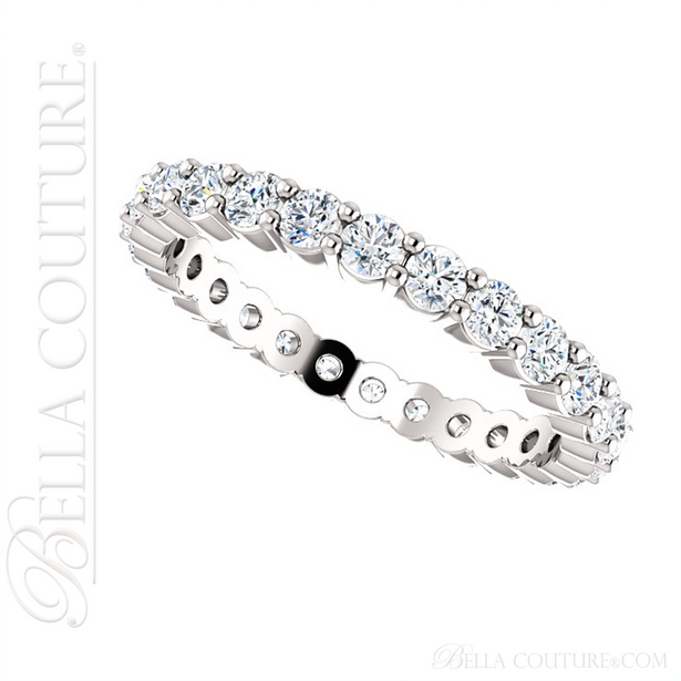 (NEW) BELLA COUTURE La NORA Fine Diamond Prong Set PLATINUM™ Eternity Ring Band (1 CT. TW.)
