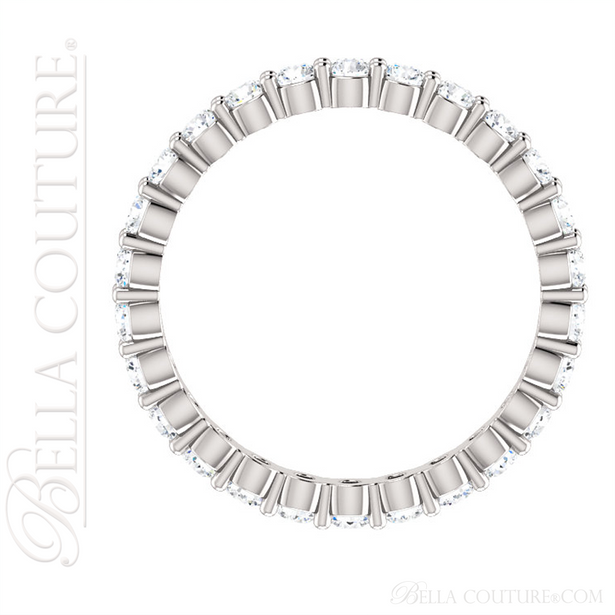 (NEW) BELLA COUTURE La NORA Fine Diamond Prong Set PLATINUM™ Eternity Ring Band (1 CT. TW.)