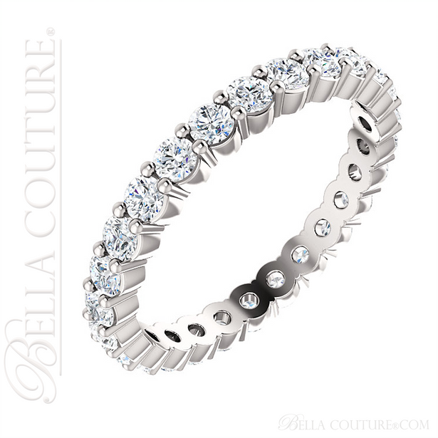 (NEW) BELLA COUTURE La NORA Fine Diamond Prong Set PLATINUM™ Eternity Ring Band (1 CT. TW.)