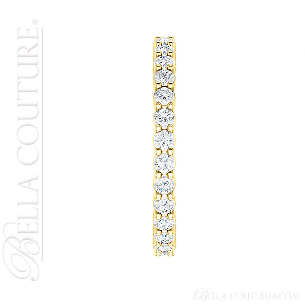 (NEW) BELLA COUTURE La NORA Fine Diamond Prong Set 14K Yellow Gold Eternity Ring Band (1 CT. TW.)