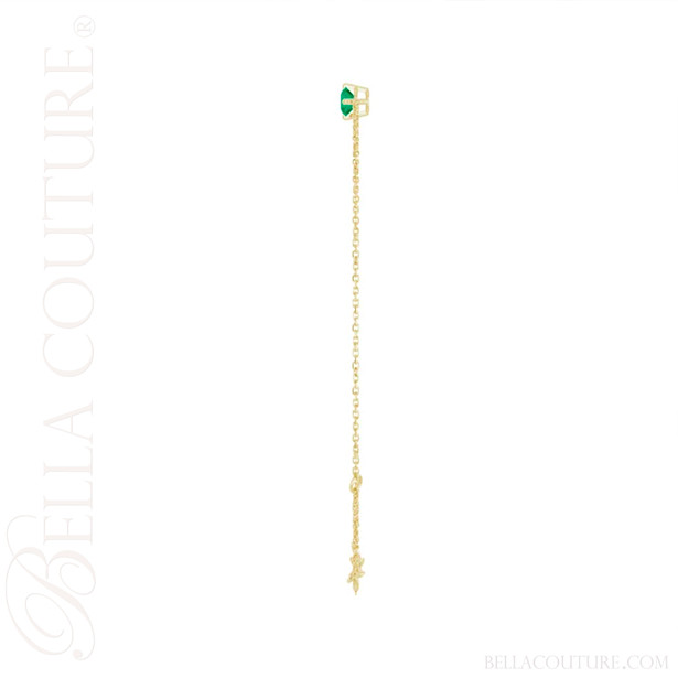 (NEW) BELLA COUTURE® VERDANT 4MM Emerald 14K Yellow Gold Link Chain Bracelet (6.5, 7, 7.5" inch)