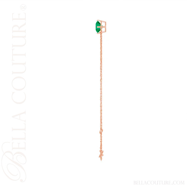 (NEW) BELLA COUTURE® VERDANT 6MM Emerald 14K Rose Gold Link Chain Bracelet (6.5, 7, 7.5" inch)