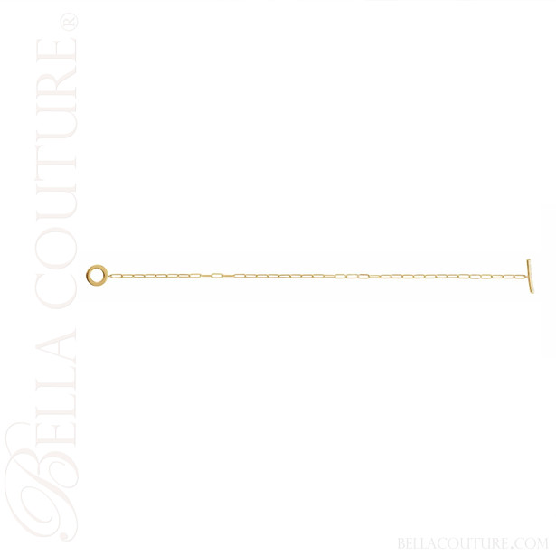 (NEW) BELLA COUTURE® BARBIE COUTURE Diamond Toggle 14K Yellow Gold Link Chain Bracelet (7" inch)