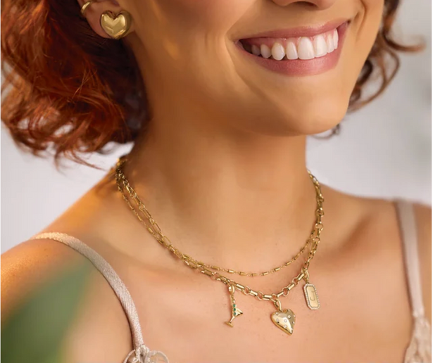 (NEW) BELLA COUTURE® ELLIZABETT 14K Yellow Gold 1/6 CTW Natural Diamond Puffy Heart Charm Pendant