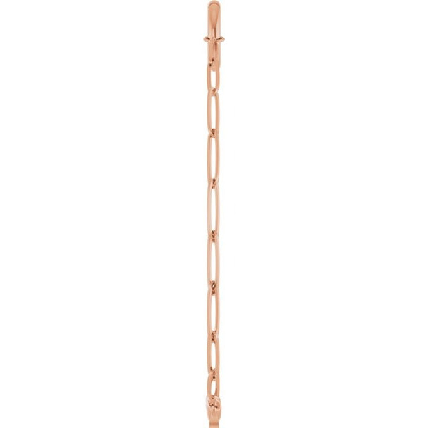 (NEW) BELLA COUTURE® COVENTRY 14K ROSE GOLD OVAL CHAIN CHARM & PENDANT HOLDER BRACELET (7" / 6.5" Adjustable)