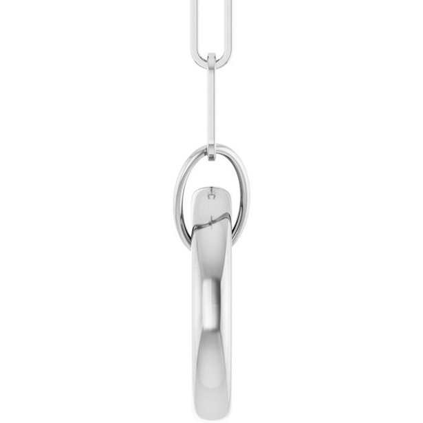 (NEW) BELLA COUTURE® COVENTRY 14K WHITE GOLD OVAL CHAIN CHARM & PENDANT HOLDER BRACELET (7" / 6.5" Adjustable)