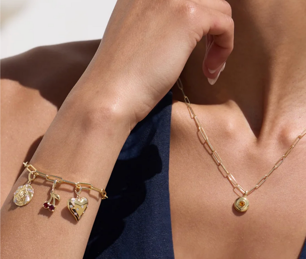 (NEW) BELLA COUTURE® COVENTRY 14K WHITE GOLD OVAL CHAIN CHARM & PENDANT HOLDER BRACELET (7" / 6.5" Adjustable)