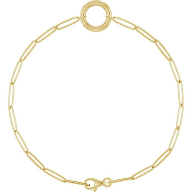 (NEW) BELLA COUTURE® COVENTRY 14K YELLOW GOLD OVAL CHAIN CHARM & PENDANT HOLDER NECKLACE (18")