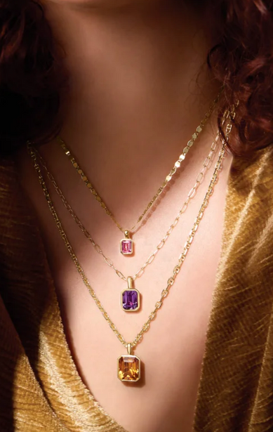 (NEW) BELLA COUTURE® COVENTRY 14K YELLOW GOLD OVAL CHAIN CHARM & PENDANT HOLDER NECKLACE (18")