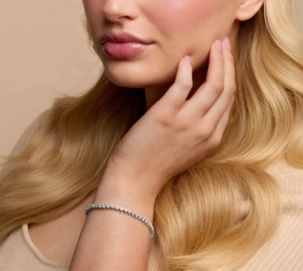 (NEW) BELLA COUTURE® PORTIA 2CT DIAMOND ROUND 14K YELLOW GOLD LINE TENNIS BRACELET (7")