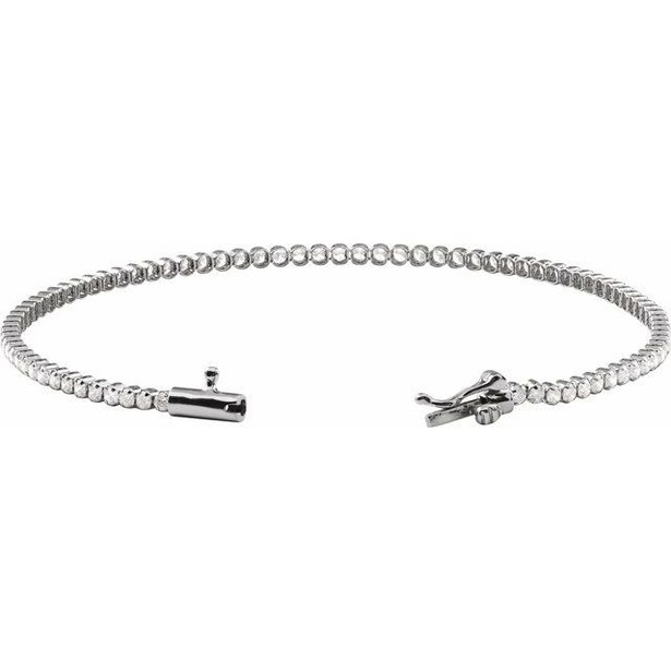 (NEW) BELLA COUTURE® PORTIA 2CT DIAMOND ROUND 14K WHITE GOLD LINE TENNIS BRACELET (7")