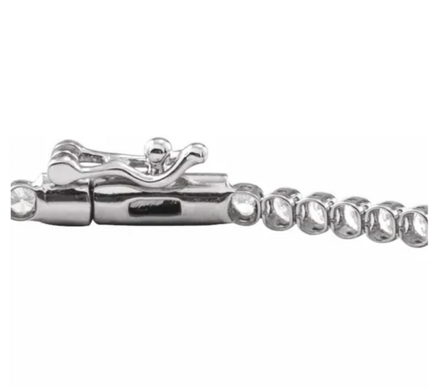(NEW) BELLA COUTURE® PORTIA 2CT DIAMOND ROUND 14K WHITE GOLD LINE TENNIS BRACELET (7")