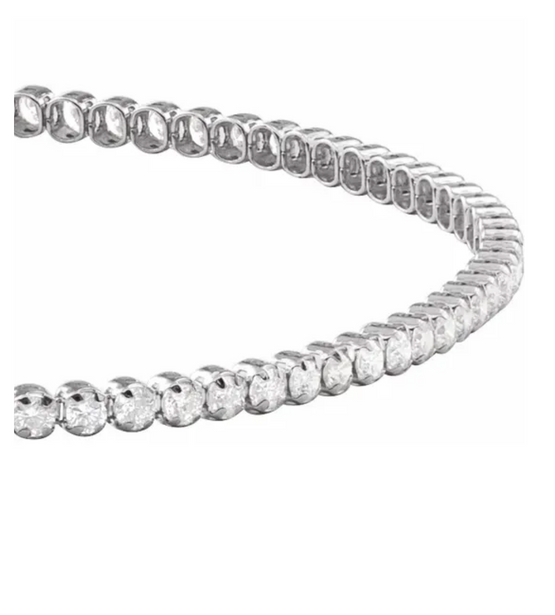 (NEW) BELLA COUTURE® PORTIA 2CT DIAMOND ROUND 14K WHITE GOLD LINE TENNIS BRACELET (7")