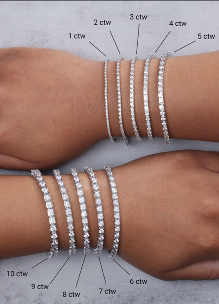 (NEW) BELLA COUTURE® LeDIOR NOIR 1.5CT ROUND DIAMOND 14K YELLOW GOLD LINE TENNIS LINK CHAIN BRACELET (7.5", 7", 6.5")