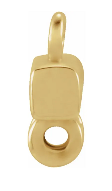 Gold Bar 1 x 2 Loop Connector Link - 18K Yellow Gold - Small 6.5MM Width (1 Piece) (Earrings, Bracelet, Necklace)