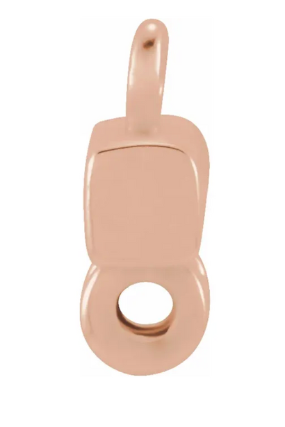 Gold Bar 1 x 2 Loop Connector Link - 14K Rose Gold - Small 6.5MM Width (1 Piece) (Earrings, Bracelet, Necklace)