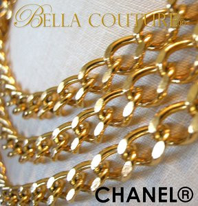SOLD! - (VINTAGE) AUTHENTIC 1980's CHANEL Paris Adjustable Length CC Sautoir Charming Collier Coin Necklace / Belt