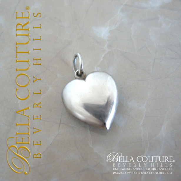 SOLD! - (ANTIQUE) Rare Georgian Victorian Sterling Silver Gilt Pave Turquoise Heart c.1790 - 1840 Charm Pendant