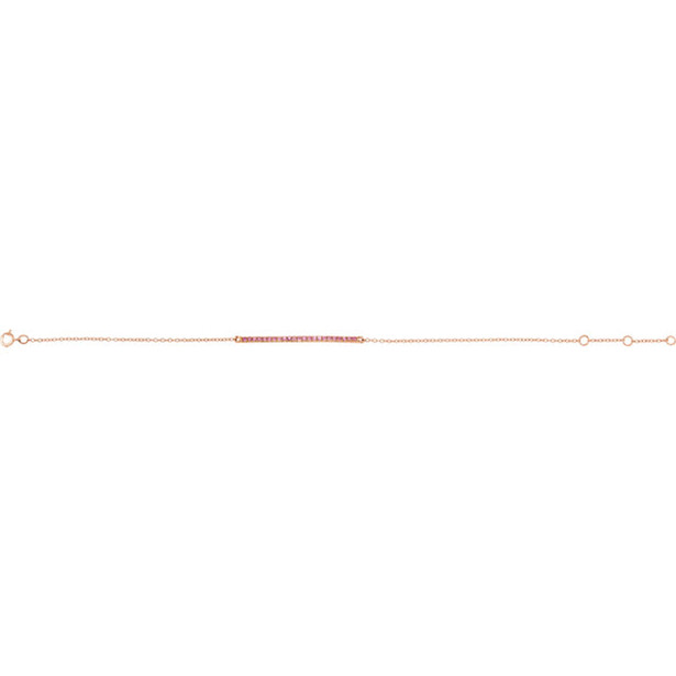 (NEW) BELLA COUTURE ZOE Pave' Sapphire 14K Rose Gold Bar Bracelet with Chain ~ Adjustable 8", 7.5", 7"