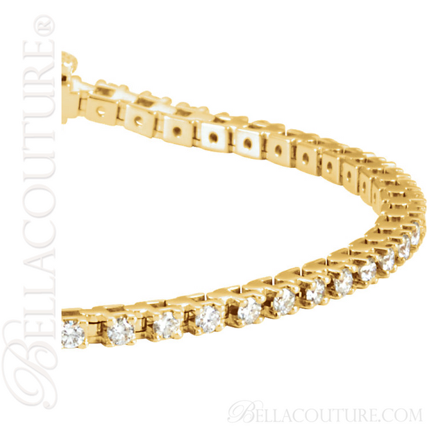 (NEW) BELLA COUTURE BELLAIGE Gorgeous 2 CTW Diamond 14k Yellow Gold Tennis Bracelet