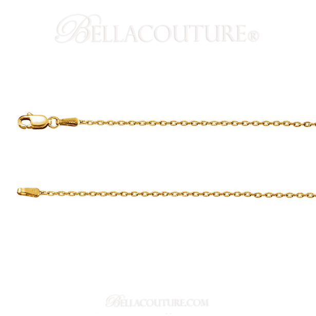 (NEW) BELLA COUTURE Fine (24") 14K Solid Yellow Gold Cable Chain