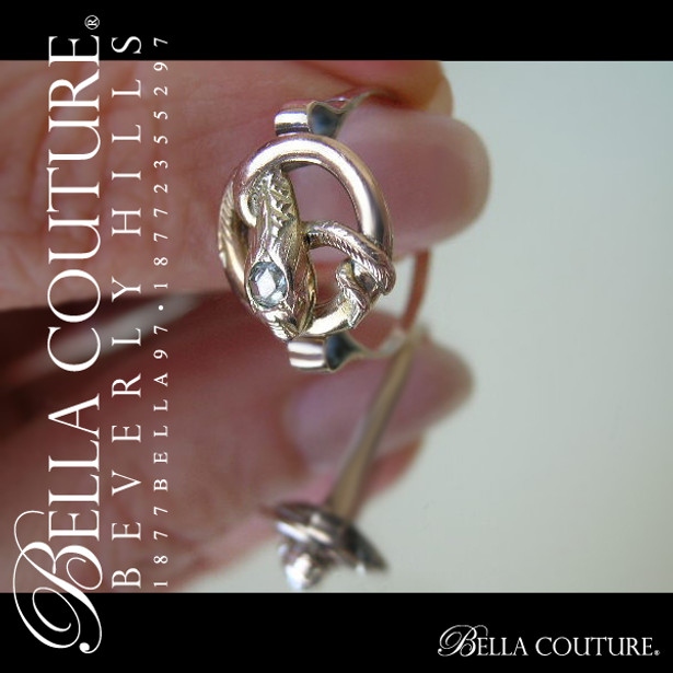 SOLD! - (ANTIQUE) Rare Georgian Victorian Gorgeous Rose Cut Diamond Snake Solid 14K Rose Gold Ring Band - c. 1714 - 1800 - Fine Jewelry - (One of a Kind)