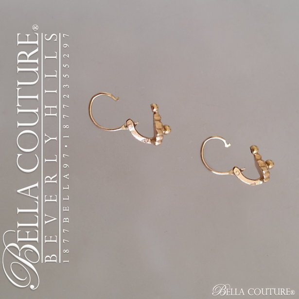SOLD! - (ANTIQUE) Gorgeous Victorian Rare Dainty & Petite 18K Rose Gold Floral Flower Beaded Diamond Cluster Earrings c. 1838