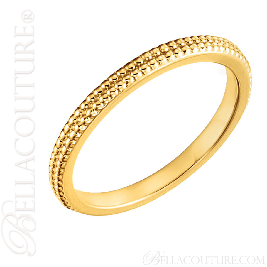 (NEW) BELLA COUTURE FINE ETRUSCAN INSPIRED BEADED 14K YELLOW GOLD RING