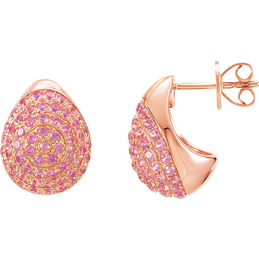 SOLD OUT! - (NEW) BELLA COUTURE Bordeaux Fine Pink SAPPHIRE Collection Earrings in 14K Rose Gold