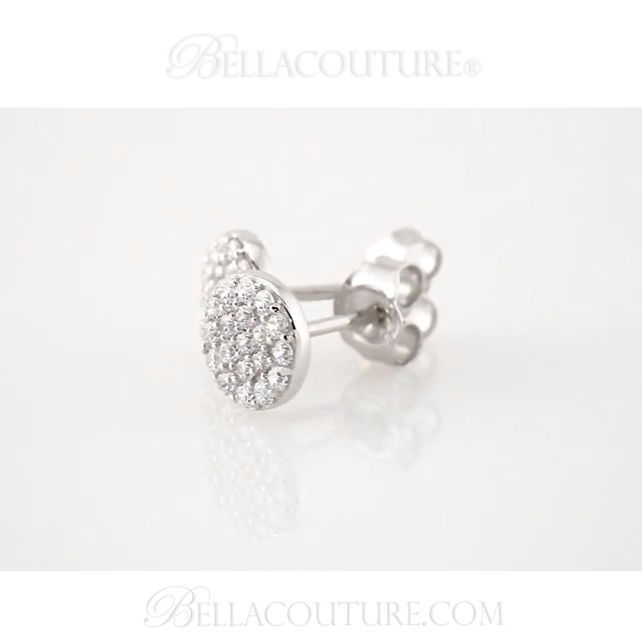 (NEW) Bella Couture CARA Gorgeous Brilliant Round 1/3CT Diamond 14k White Gold Round Earrings