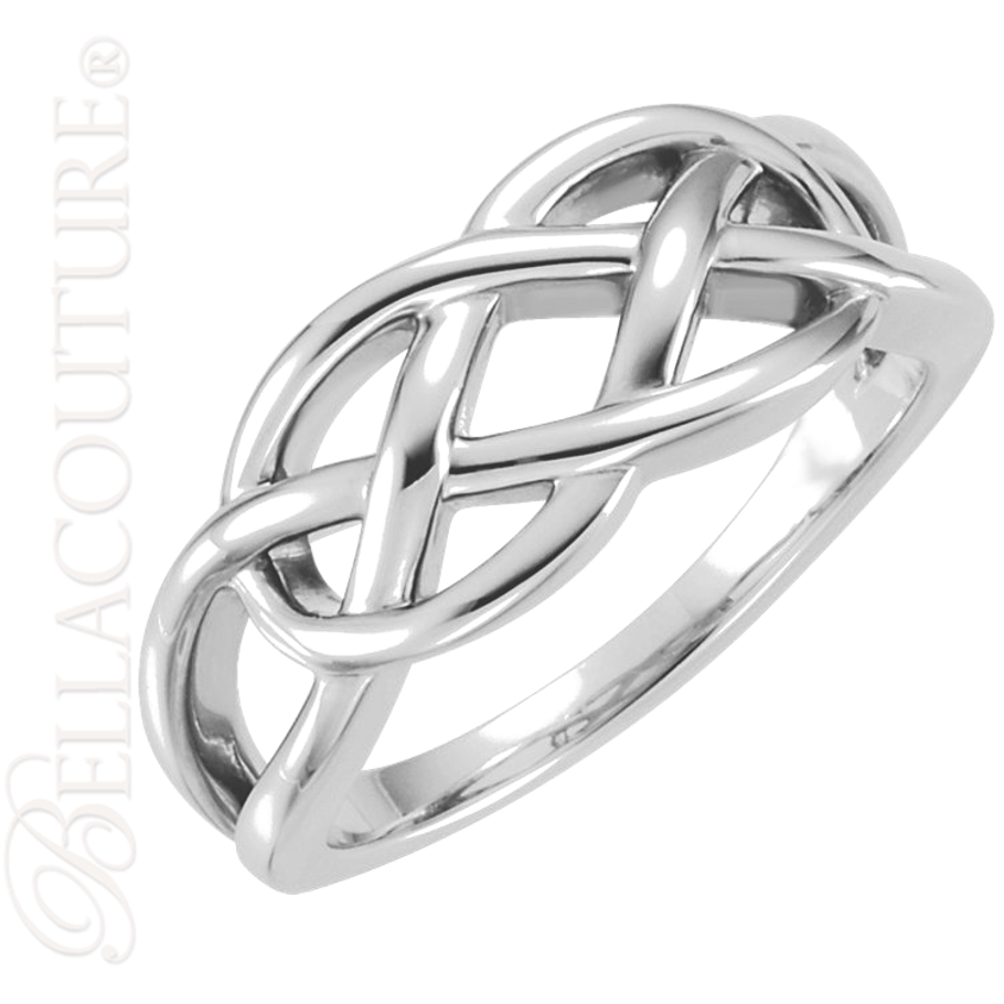(NEW) BELLA COUTURE FOREVER Fine Elegant Knot PLATINUM Ring