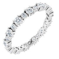 (NEW) BELLA COUTURE® PALACADE Fine Diamond 14K White Gold Eternity Ring Band (1 CT. TW.)