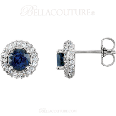 Bella Double Teardrop Statement Earrings - Raw Sapphire - FINAL SALE main image 1