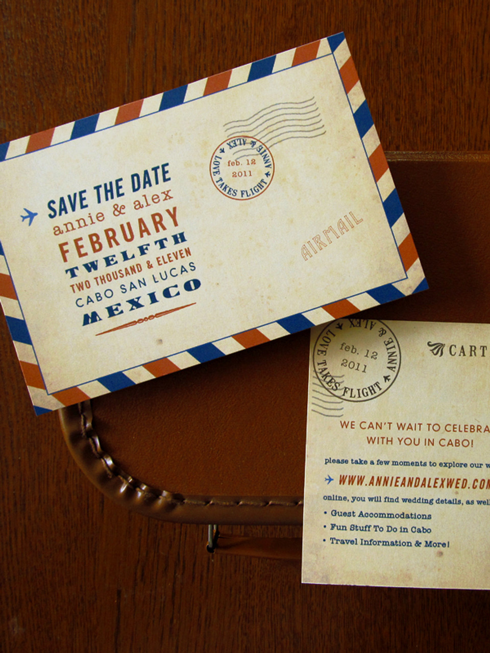 Vintage Airmail Carte Postale Save The Date Or Invitation Postcards By Earmark Social Goods Inc