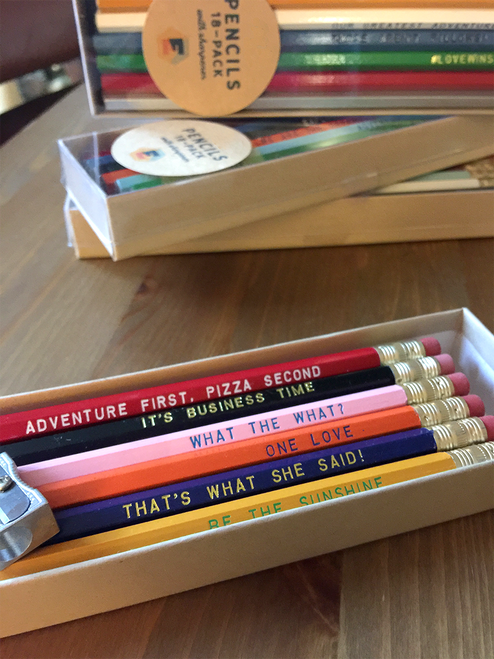 Choose 18 pencils and make a set perfect for the recipient.  This fun boxed pencil gift set gives you the chance to pick 18 pencils that you think your friend will love! With over 40 sayings to choose from it should be fun to choose the perfect gift. via Earmark Social Goods