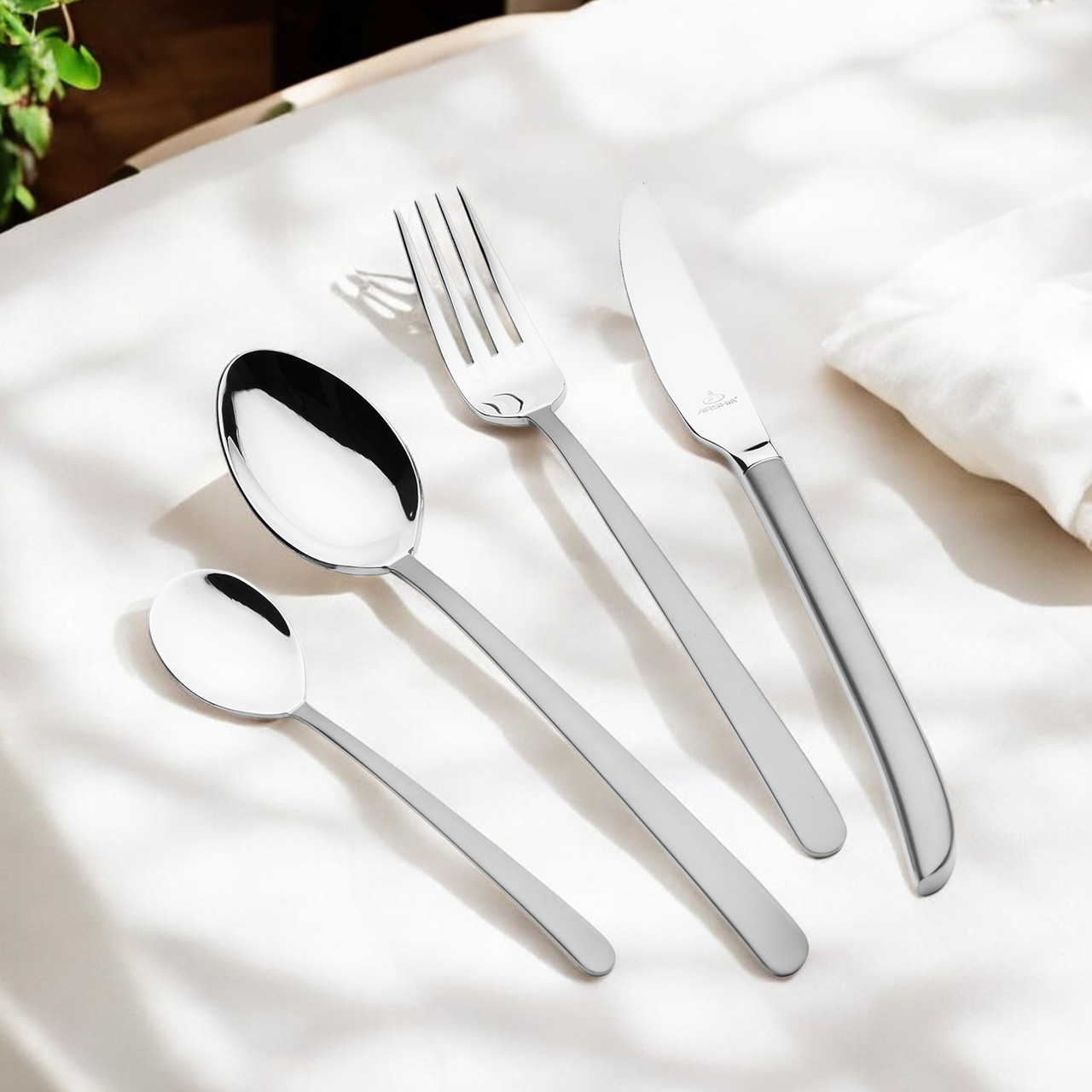 Arshia 24Pcs Silver Cutlery Set