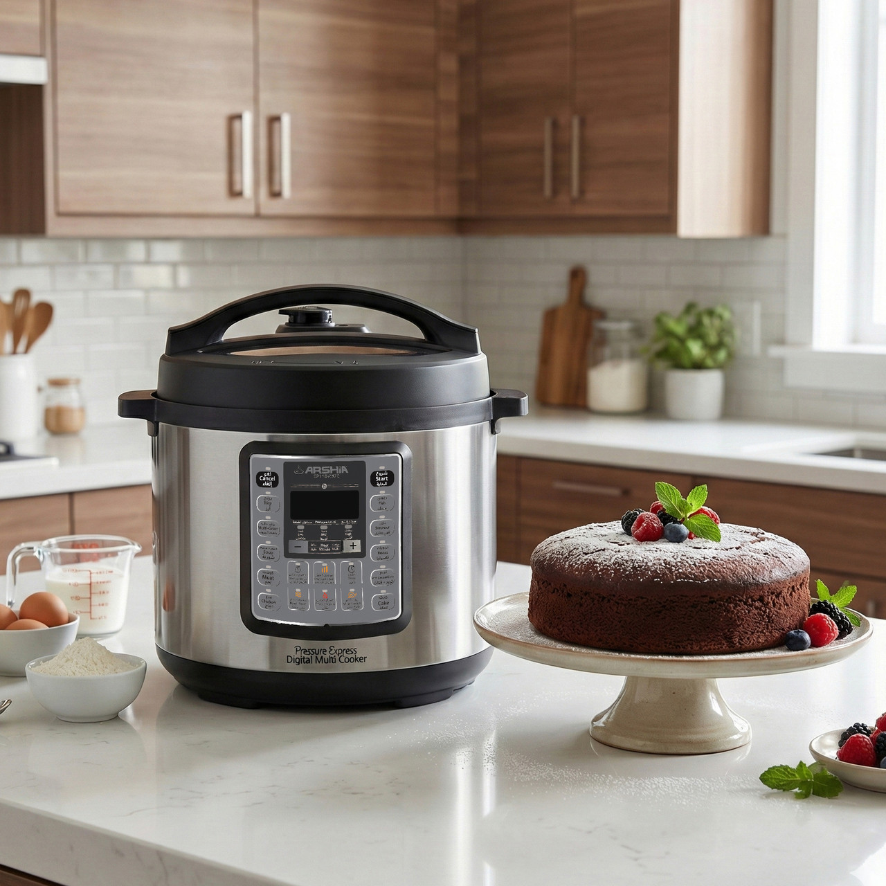 Arshia stainless Steel Digital Pressure Cooker 6L