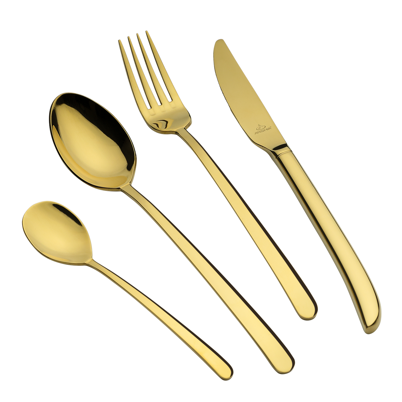 Arshia Stainless Steel Cutlery Set 24pc Gold Brushed