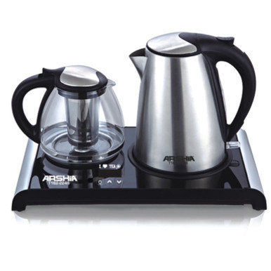Arshia 2 in 1 stainless Steel Electric Kettle Black