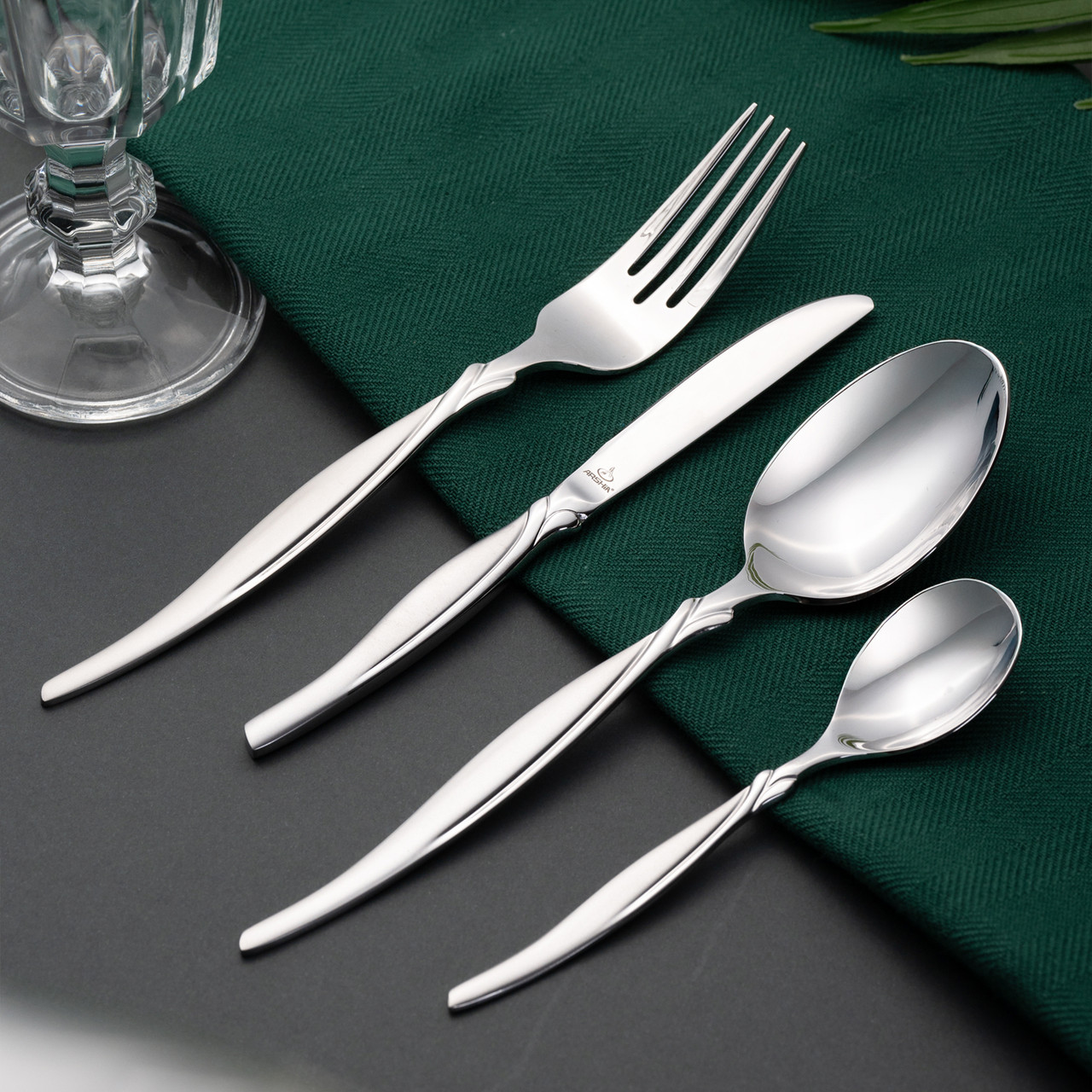 Arshia Stainless Steel Cutlery Set 24pc  Silver Matte