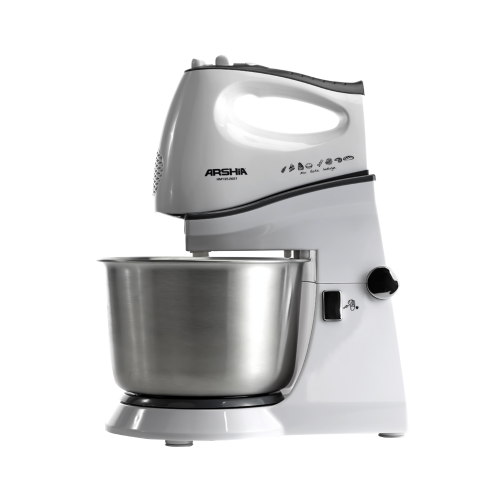Arshia Hand and stand mixer with Bowl White