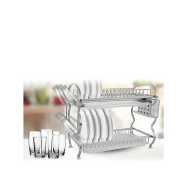 Arshia Dish Rack Heavy Gauge with Drainer Medium