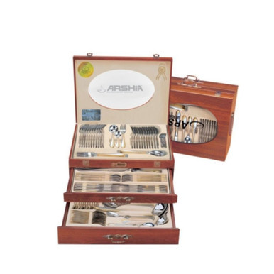 Arshia Stainless Steel Cutlery Set 135pcs Silver Matte