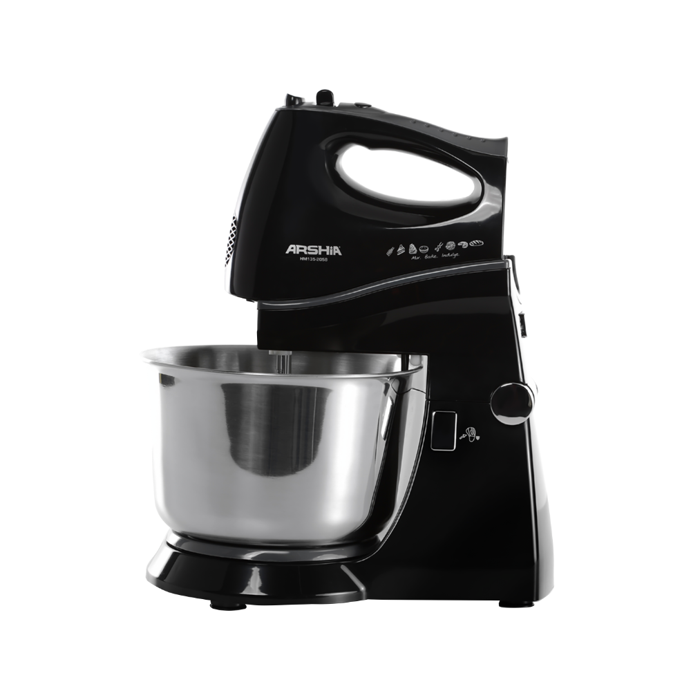 Arshia Hand and stand Mixer with Bowl Black