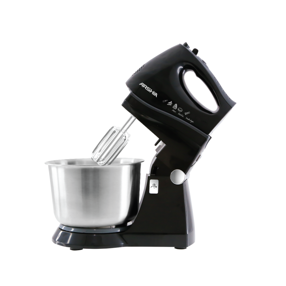 Arshia Hand and stand Mixer with Bowl Black